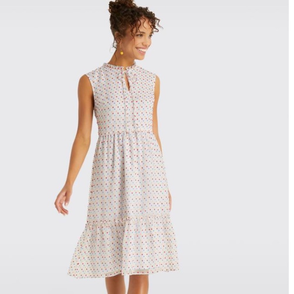 Draper James Swiss Dot Tiered Dress NWT